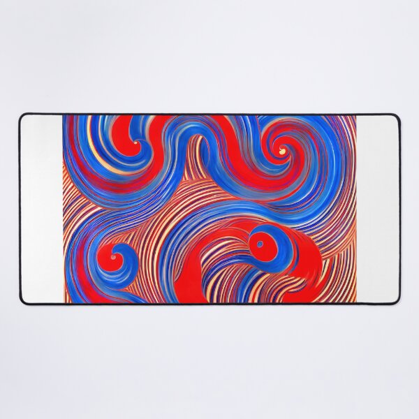 Item preview, Abstract painting of red blue swirls designed and sold by David-Howells.