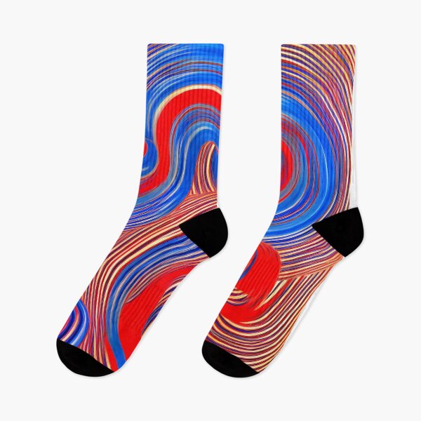 Item preview, Abstract painting of red blue swirls designed and sold by David-Howells.