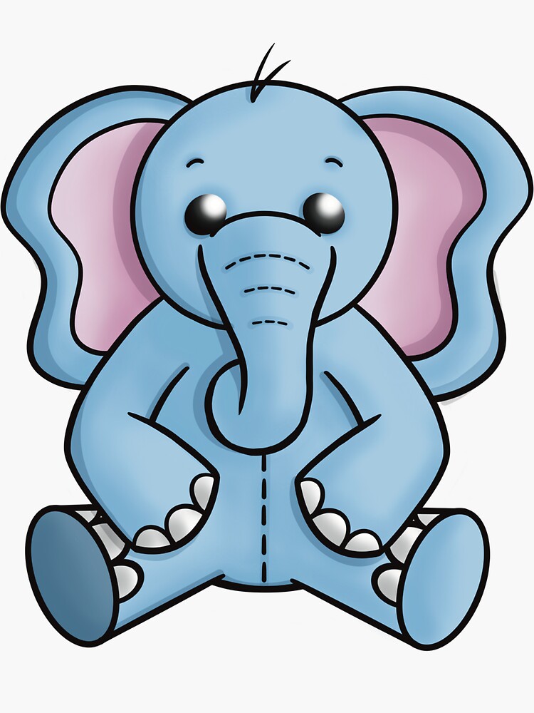 "Stuffed Elephant" Sticker for Sale by honeybeepaper Redbubble
