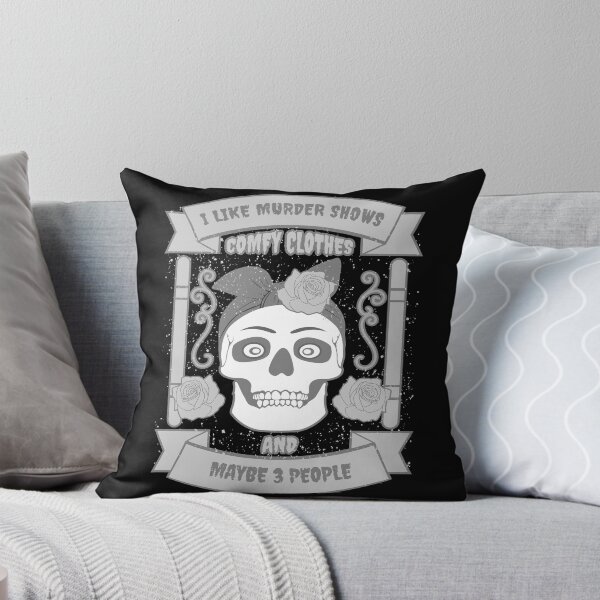 Item preview, I Like Murder Shows Comfy Clothes and Maybe 3 People -Vintage Calligraphy Retro Liquor T-Shirt and Sticker design designed and sold by bluehatgraphics.