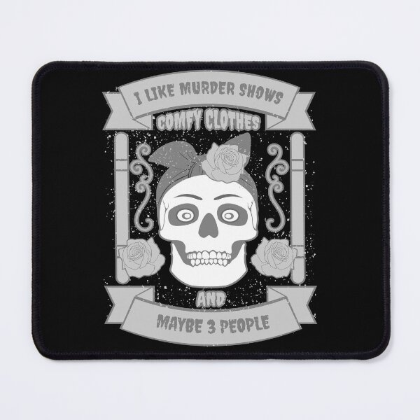Item preview, I Like Murder Shows Comfy Clothes and Maybe 3 People -Vintage Calligraphy Retro Liquor T-Shirt and Sticker design designed and sold by bluehatgraphics.