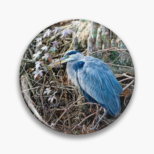 Item preview, Great Blue Heron in the Village of Gnomes designed and sold by ShorelineImages.