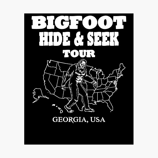 Item preview, Bigfoot Hide & Seek concert tee-GEORGIA USA funny gift idea designed and sold by BRtisticDesigns.