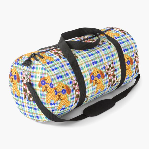 Item preview, Gingham Dog and Calico Cat in Painted Cartoon Style (AI Generated Art) designed and sold by Cowboy Folly.