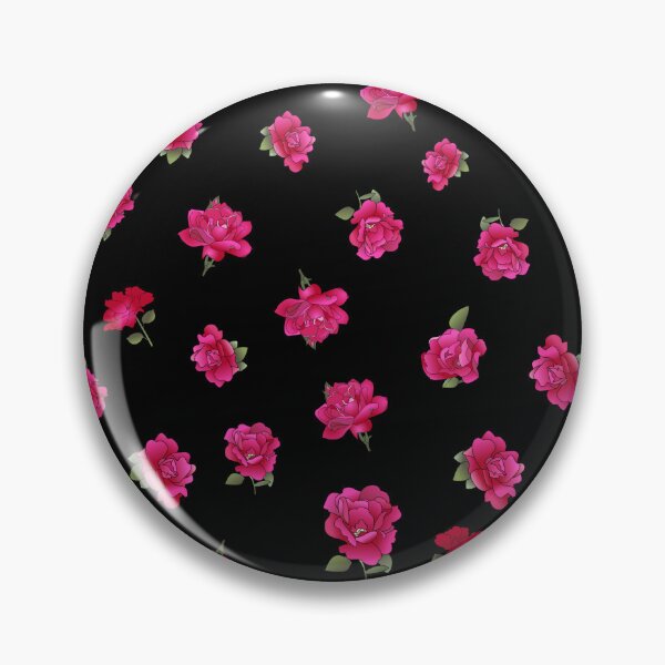 Artikelvorschau, Tossed Magenta Roses on Black Repeat 5748 entworfen und verkauft von Art in My Loft.