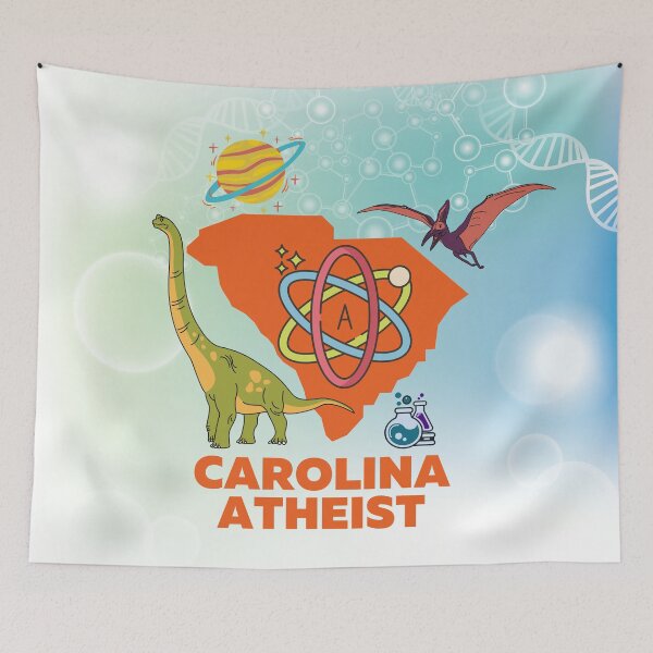 Item preview, "Carolina Atheist" Dinosaurs Science Atom Planet designed and sold by Write-to-Rebel.
