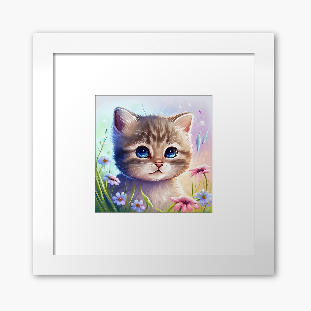 Happy Cute Cat Face Pet Anime Cat Lover Poster for Sale by maximilliajaco