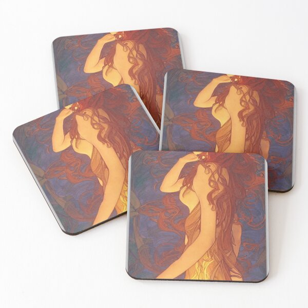 Item preview, Déesse du feu avec un beau visage avec des flammes rougeoyantes designed and sold by BrodieOlson.