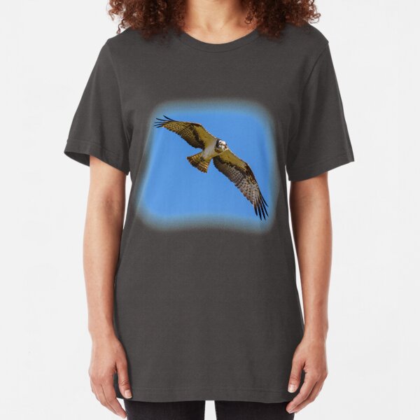 Flying osprey with a target in sight Slim Fit T-Shirt
