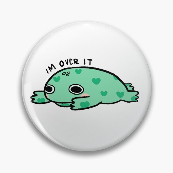 Item preview, IM OVER IT! | Cute green frog with hearts!  designed and sold by iristocat.