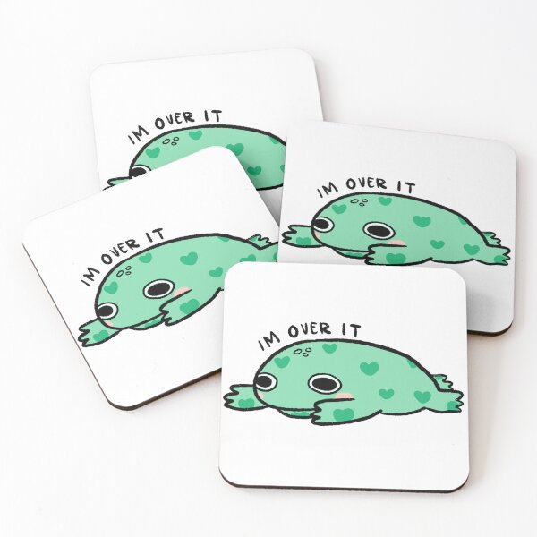 Item preview, IM OVER IT! | Cute green frog with hearts!  designed and sold by iristocat.