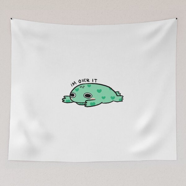Item preview, IM OVER IT! | Cute green frog with hearts!  designed and sold by iristocat.