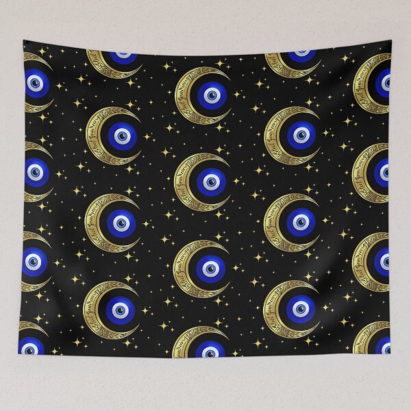 Item preview, Crescent moon and evil eye designed and sold by PMDesigns222.