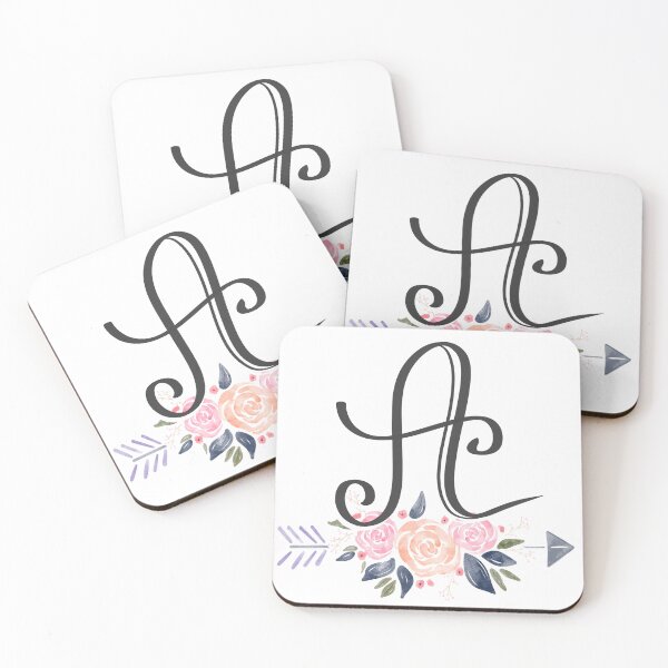 Item preview, Letter A Monogram Watercolor Roses designed and sold by MandyRosko.