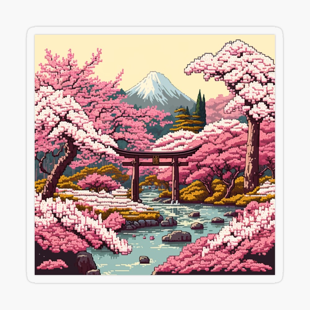 Impression sur toile for Sale avec l'œuvre « Printemps au Japon Fleurs de  cerisier » de l'artiste trajeado14