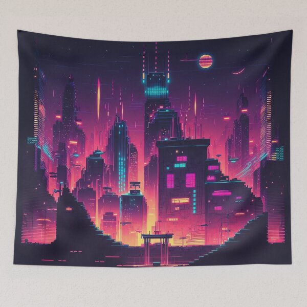 Item preview, Vaporwave Retro Future Purple Pink City designed and sold by trajeado14.