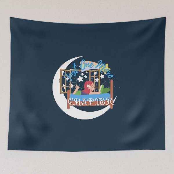 Item preview, Just One More Chapter Girl Reading On Bed  (moonlit blue) designed and sold by Novelty-Shirts.