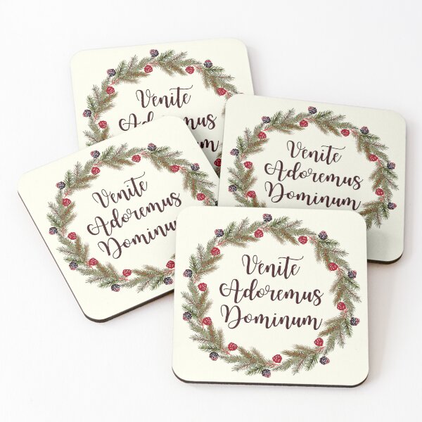 Item preview, Venite Adoremus Elegant Script Christmas Carol Wreath designed and sold by IceCreamMuseum.