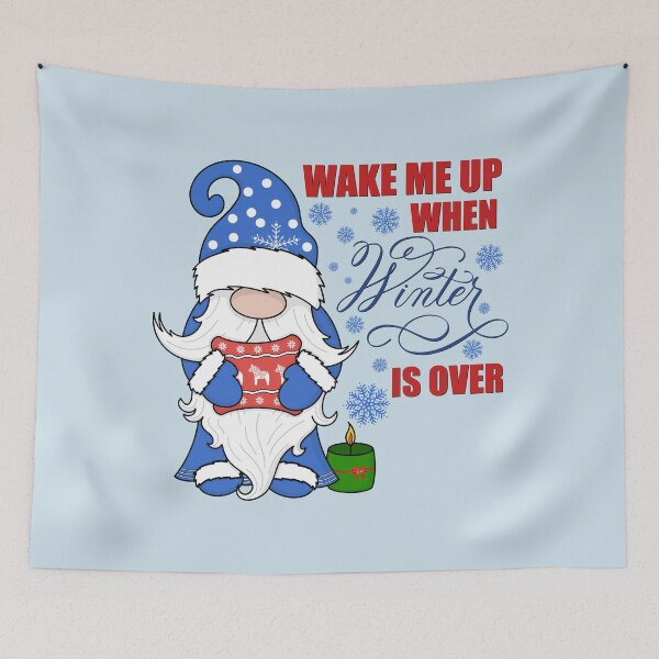 Item preview, Wake Me Up When Winter Is Over Snow Gnome (Blue) designed and sold by Gsallicat.