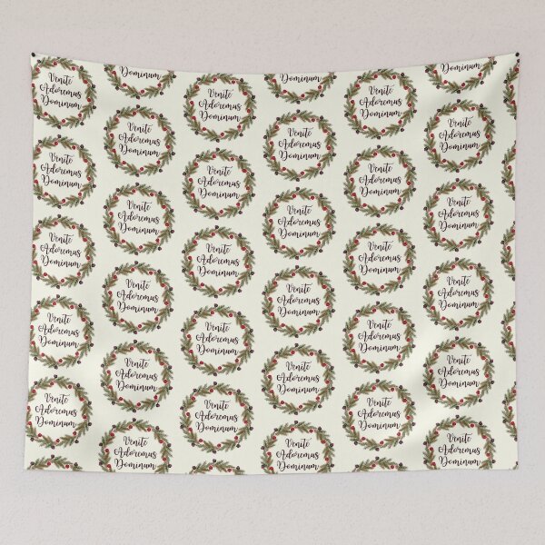 Item preview, Venite Adoremus Elegant Script Christmas Carol Wreath designed and sold by IceCreamMuseum.