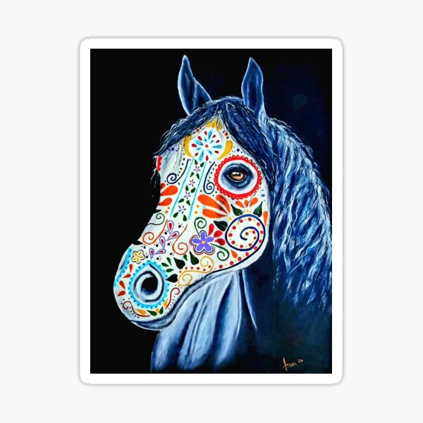 "Day of the dead horse" Sticker for Sale by ArtbyTreva Redbubble
