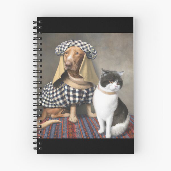 Item preview, Gingham Dog and Calico Cat in style of Jan Van Eck (AI Generated Art) designed and sold by Cowboy Folly.