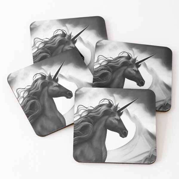 Item preview, Cool Drawing of Black Unicorn designed and sold by ZiolaRosa.