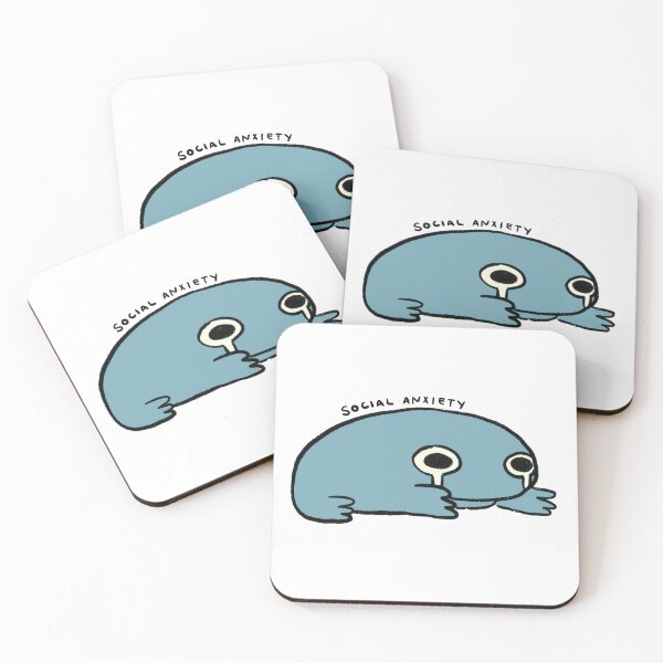 Item preview, Social Anxiety | Deep Blue Grey Frog  designed and sold by iristocat.