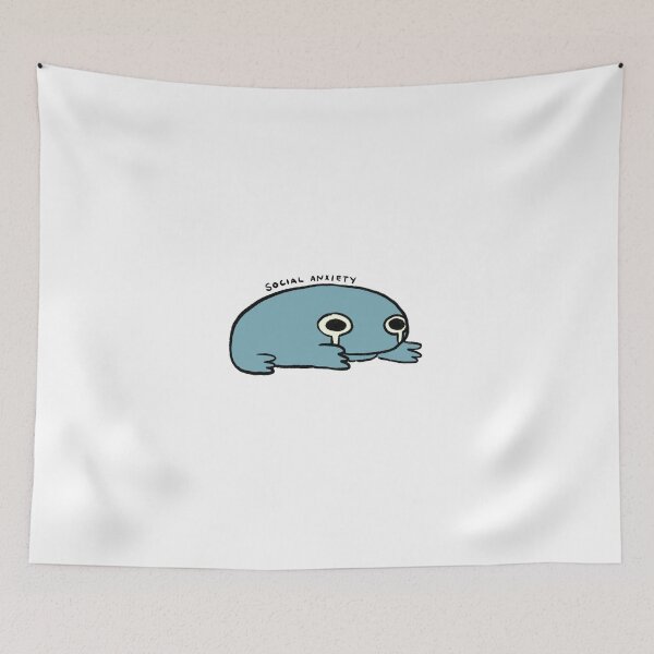Item preview, Social Anxiety | Deep Blue Grey Frog  designed and sold by iristocat.