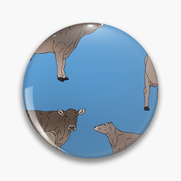 Item preview, Brown Swiss Cows Pattern Blue designed and sold by Ashley Gagnon.