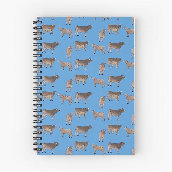 Item preview, Brown Swiss Cows Pattern Blue designed and sold by Ashley Gagnon.