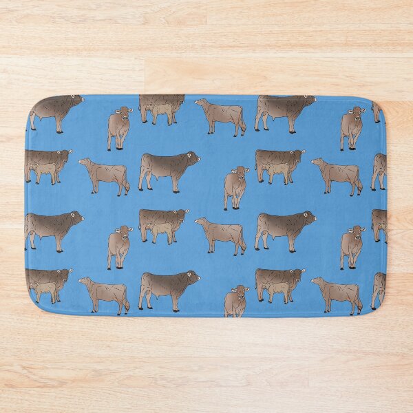 Item preview, Brown Swiss Cows Pattern Blue designed and sold by Ashley Gagnon.