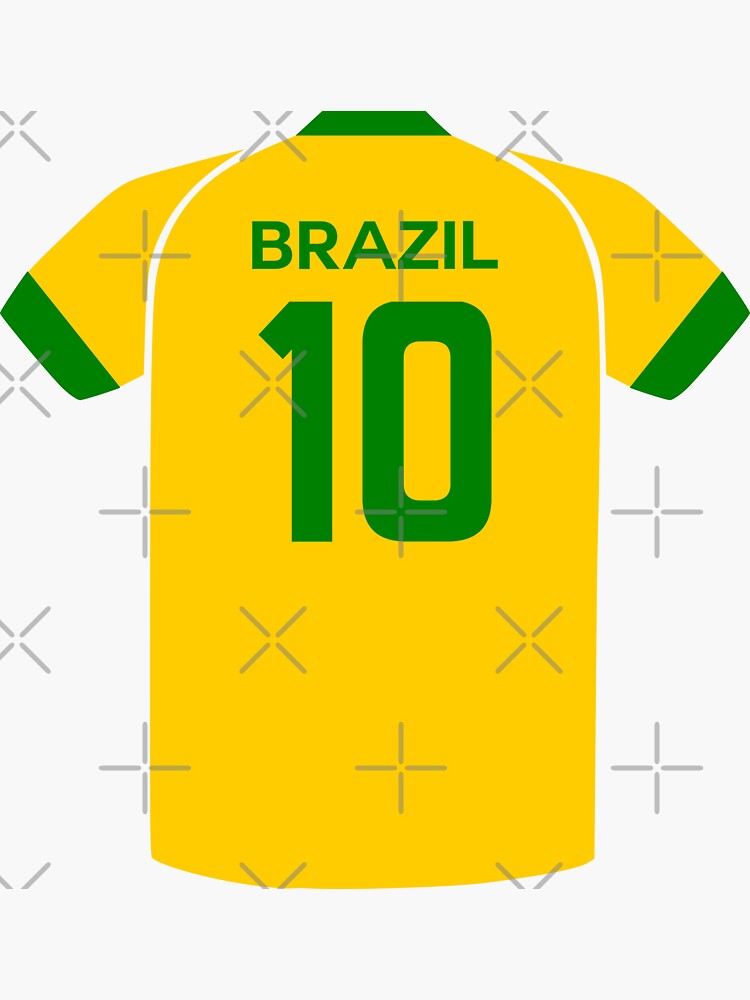 Sticker for Sale mit WM 2022 Trikot – Brasilien – #10 von MKSGraphix