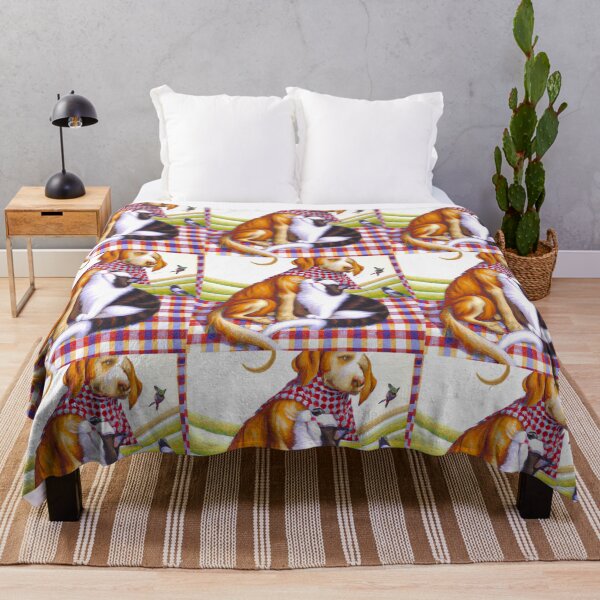 Item preview, Gingham Dog and Calico Cat in style of Giotto (AI Generated Art) designed and sold by Cowboy Folly.