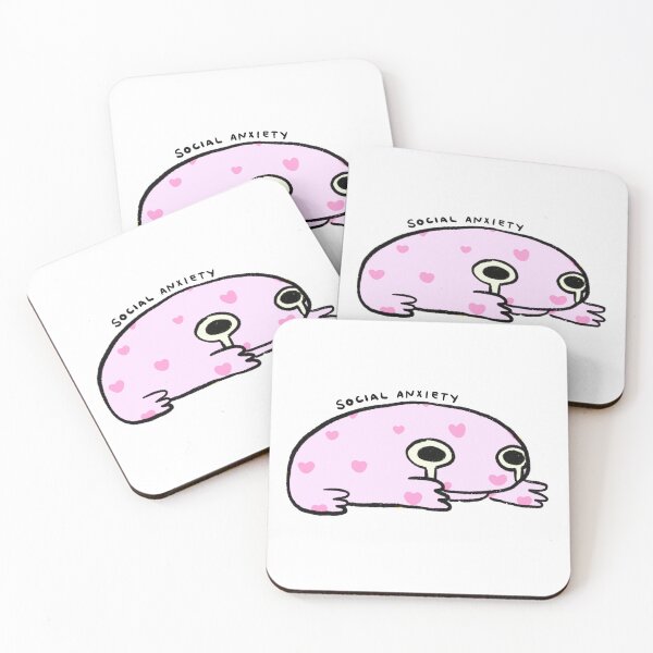 Item preview, Social Anxiety | Pretty pink frog with pink hearts!  designed and sold by iristocat.