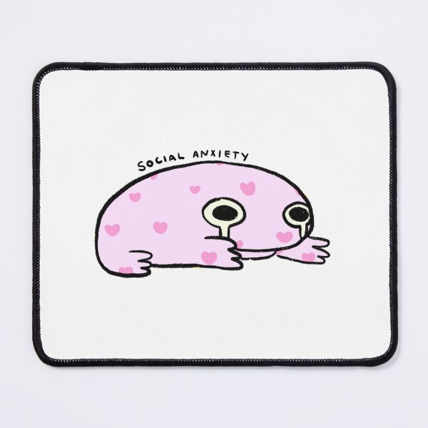 Item preview, Social Anxiety | Pretty pink frog with pink hearts! designed and sold by iristocat.