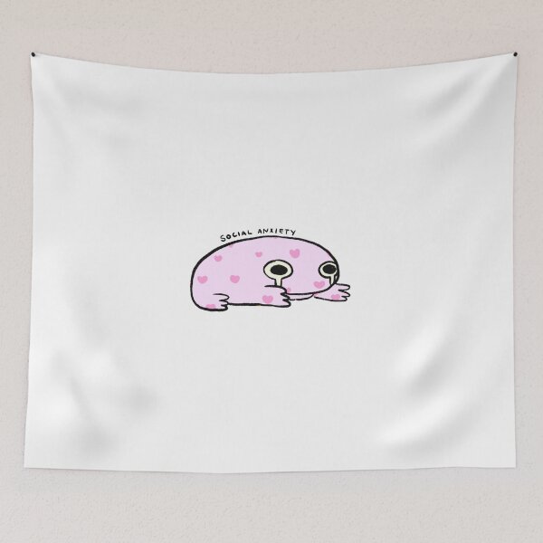 Item preview, Social Anxiety | Pretty pink frog with pink hearts!  designed and sold by iristocat.