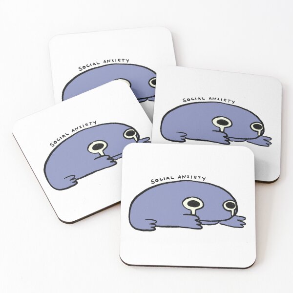 Item preview, Social Anxiety | Dark Blue Grey Frog designed and sold by iristocat.