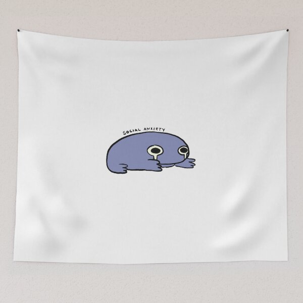 Item preview, Social Anxiety | Dark Blue Grey Frog designed and sold by iristocat.