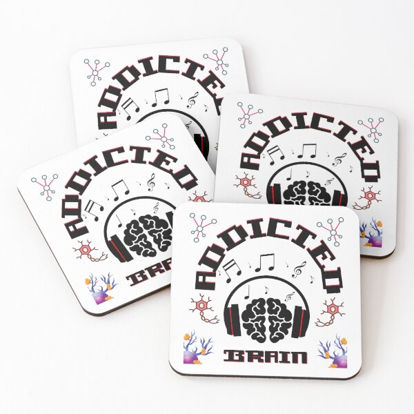 Item preview, Addicted Brain with Headphones - Stereotype Music Lover designed and sold by Quirky Dez.