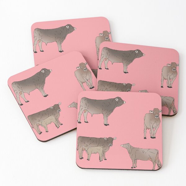 Item preview, Brown Swiss Cows Pattern Pink designed and sold by Ashley Gagnon.