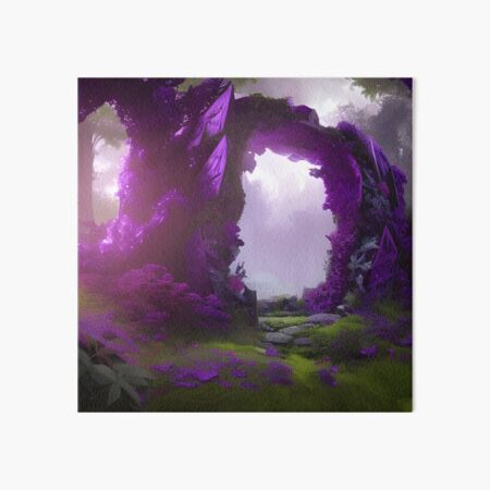 Overgrown Portal in a Purple Universe Art Board Print