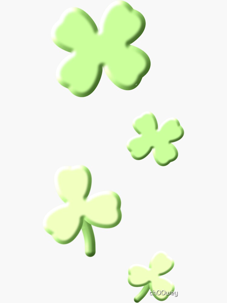 4 Leaf Clover Sticker Set Sticker For Sale By Ch00wey Redbubble