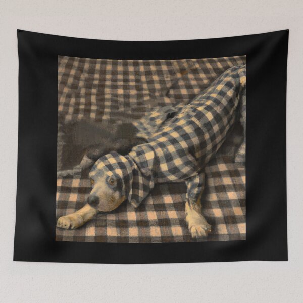 Item preview, Plaid Dog in style of Michelangelo (AI Generated Art, AI gone wrong) designed and sold by Cowboy Folly.