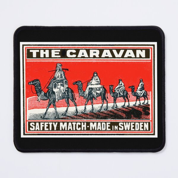 Item preview, Vintage Swedish Matchbox Art - The Caravan Safety Match designed and sold by MtWoodsonSales.