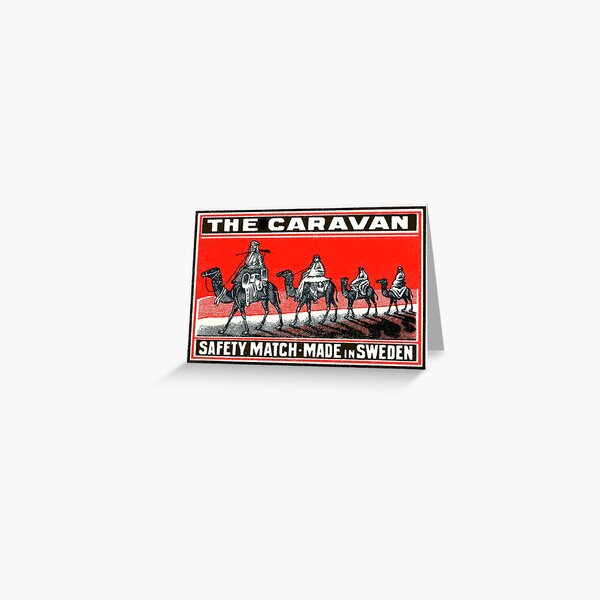 Artikel-Vorschau von Vintage schwedische Streichholzschachtelkunst - Das Caravan Safety Match, designt und verkauft von MtWoodsonSales.