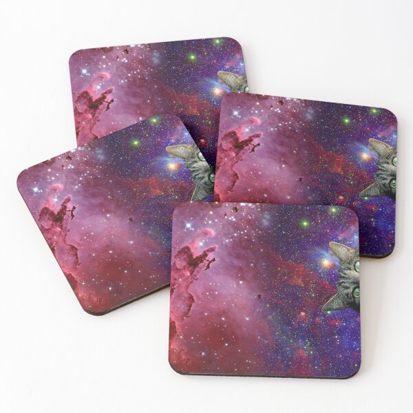 Item preview, Cosmic Kitten in Space Peeking designed and sold by It's On Backwards.