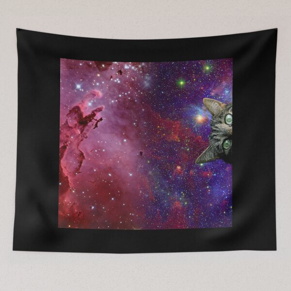 Item preview, Cosmic Kitten in Space Peeking designed and sold by It's On Backwards.
