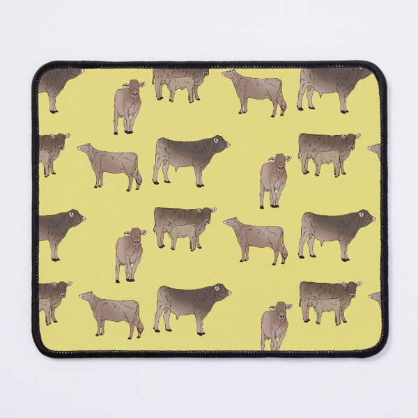 Item preview, Brown Swiss Cows Pattern Yellow designed and sold by Ashley Gagnon.
