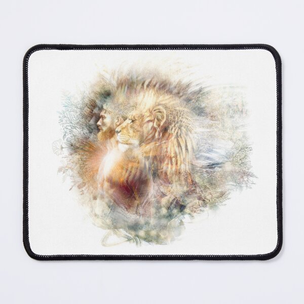 Item preview, Courage Lion Masculine Energy Spiritual Healing Visionary Digital Art designed and sold by MisprintArt.
